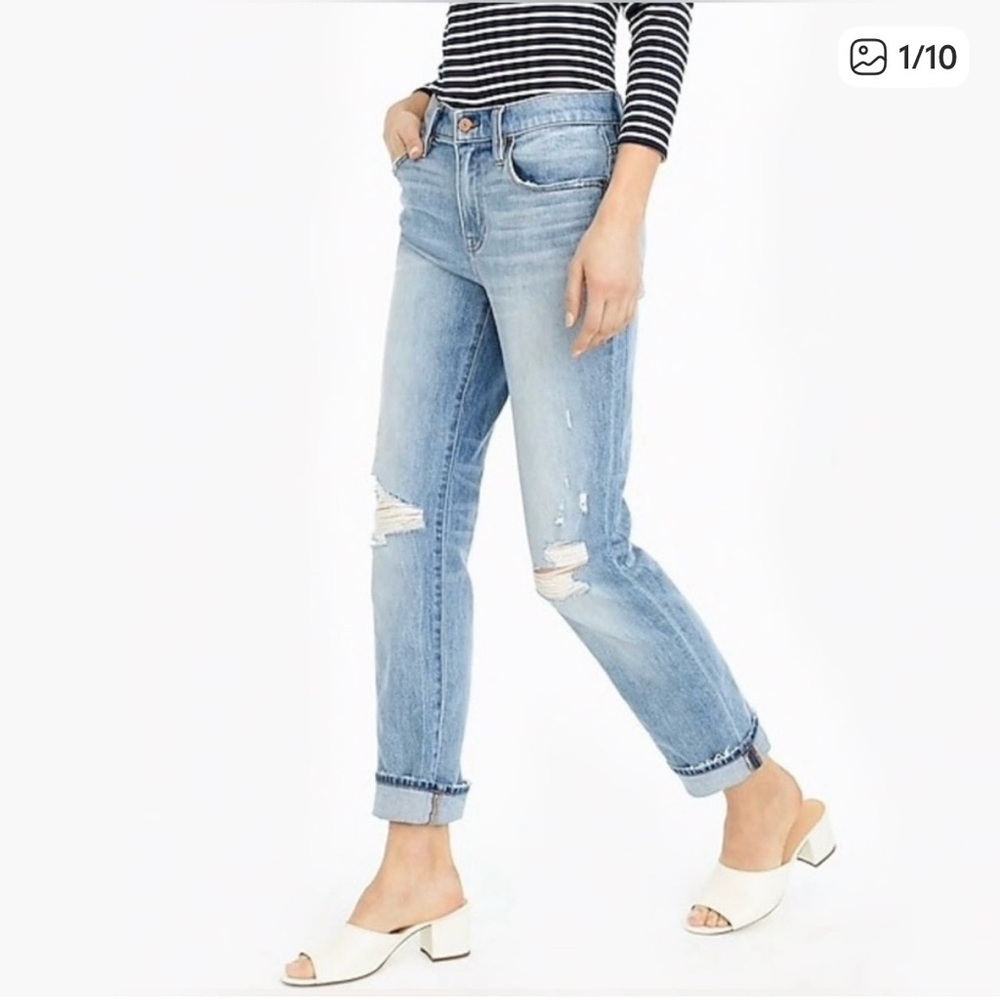 J. Crew Trademark Slim Broken Boyfriend JeansDistressed. Size 30.